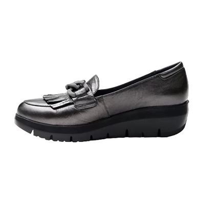 Stonefly mocassino da donna in pelle Plume 13 Lamoinated 218215 Z41 carbone
