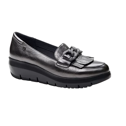 Stonefly mocassino da donna in pelle Plume 13 Lamoinated 218215 Z41 carbone