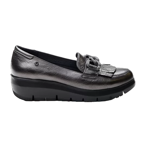 Stonefly mocassino da donna in pelle Plume 13 Lamoinated 218215 Z41 carbone