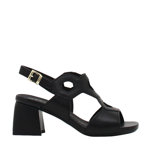 Stonefly scarpa da donna in pelle con tacco Jenny 7 217453 000 nero