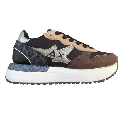 Sun68 Sneaker Big Stargirl Z45221-11 Nero Animalier Donna