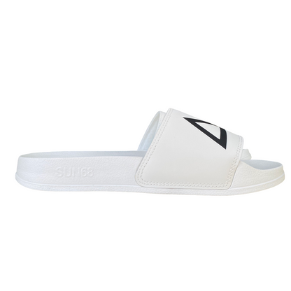 Sun68 ciabatta da uomo con fascia Logo x35102 01 bianco