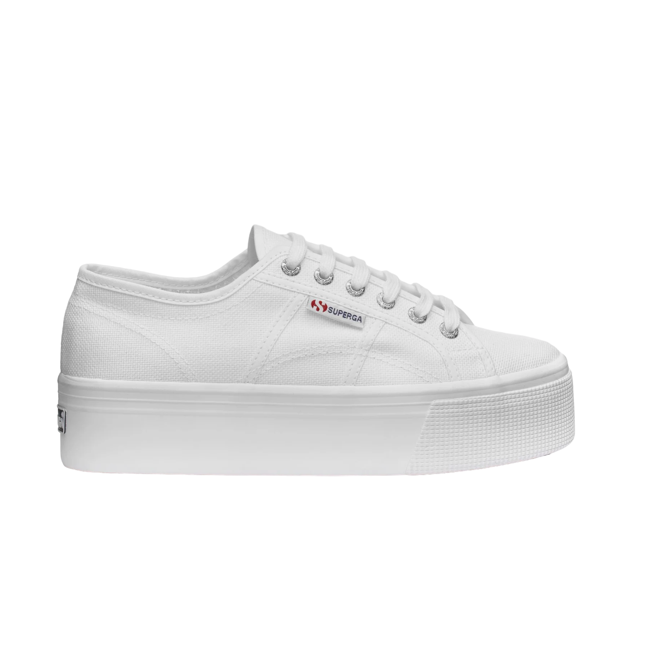 Superga 2790 Bianche Donna S9111LW 901 - Sneakers con Zeppa 4cm
