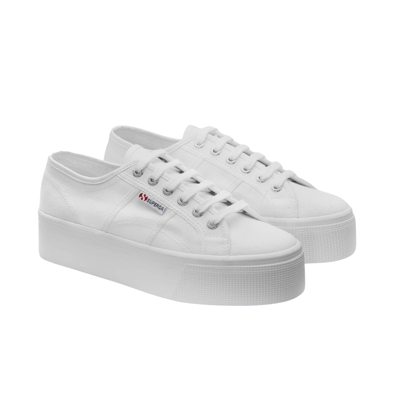 Superga 2790 Bianche Donna S9111LW 901 - Sneakers con Zeppa 4cm