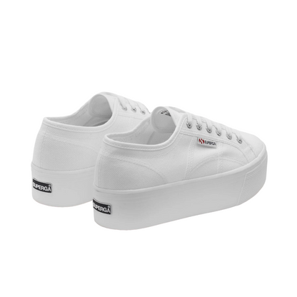 Superga 2790 Bianche Donna S9111LW 901 - Sneakers con Zeppa 4cm