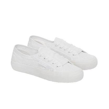 Superga scarpa sneakers da donna con tomaia in cotone Sangallo S5137JW A0A bianco