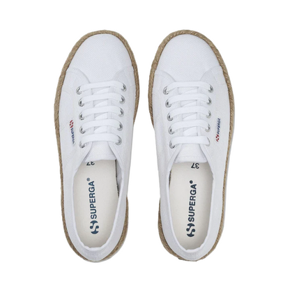 Superga scarpa sneakers da donna in tela con 2730 S00CF20 901 bianco