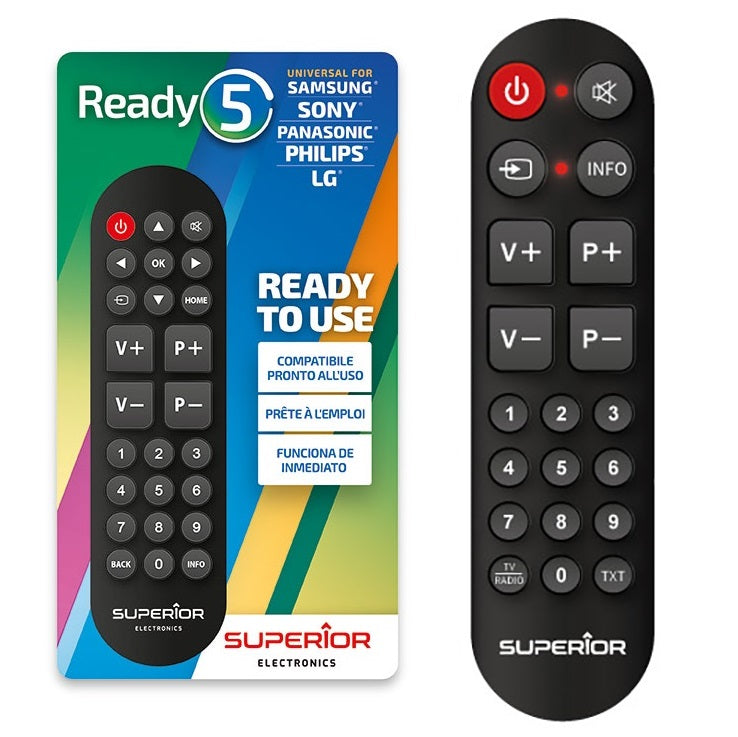 Superior Ready 5 Universal TV Remote (Samsung LG Panasonic Sony Philips)
