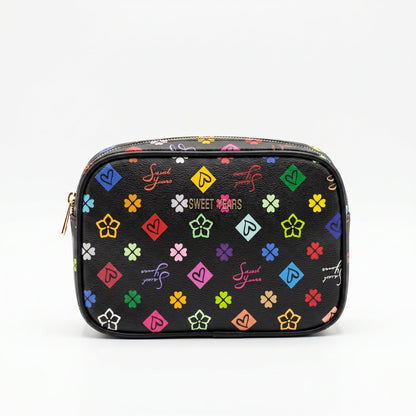Sweet Years Borsa a Tracolla Camera Bag in Ecopelle con Stampa Monogram Multicolore