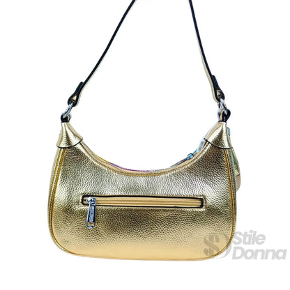 Sweet Years Borsa a Tracolla Righe Rainbow Metallic in Ecopelle