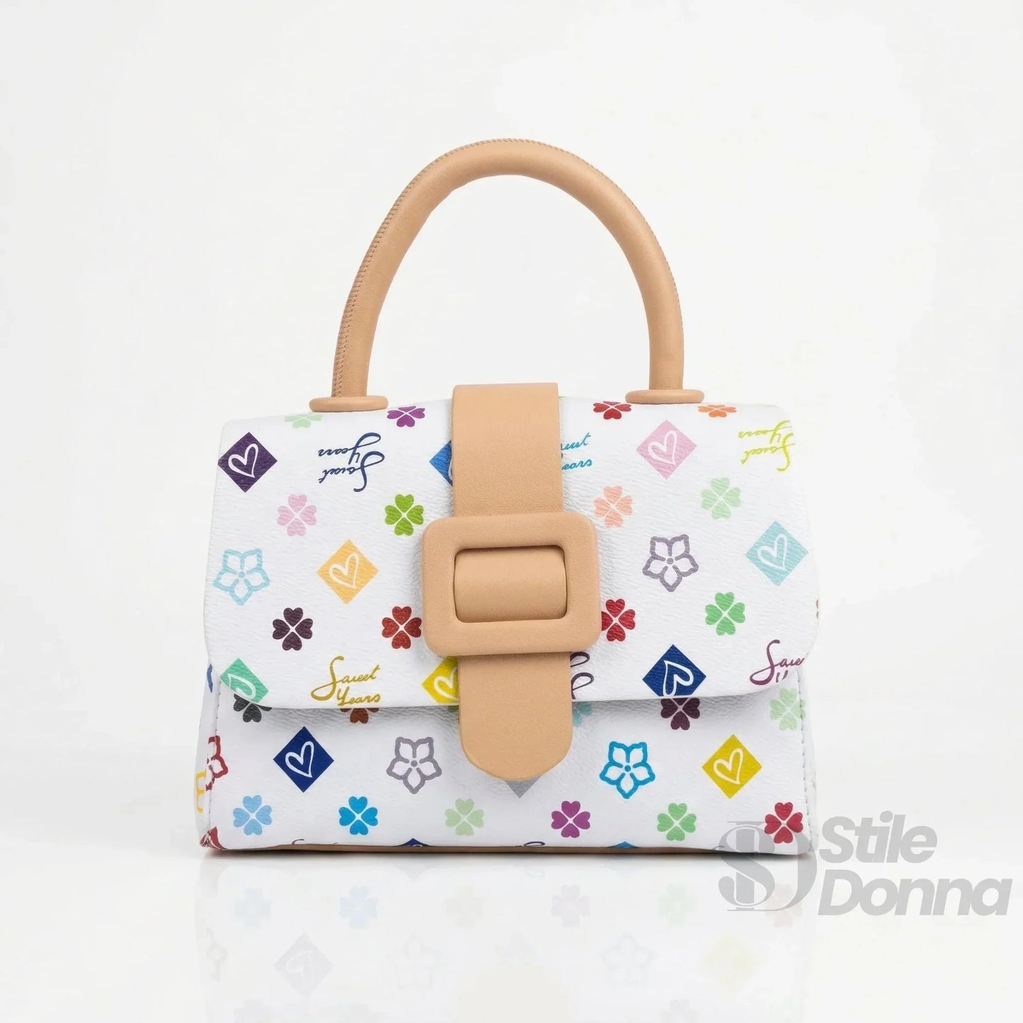 Sweet Years Mini Borsa a Tracolla in Ecopelle con Stampa Floreale