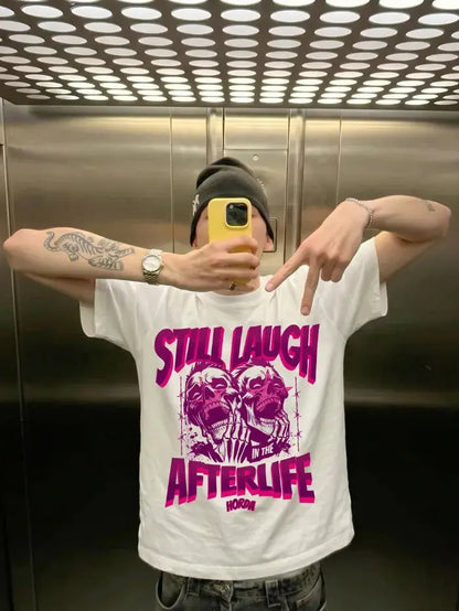T-Shirt Bianca 220gr Oversize Cotone Made Italy AfterLife