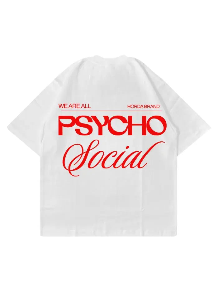 T-Shirt Bianca 220gr Oversize Cotone Made in Italy - Psycho