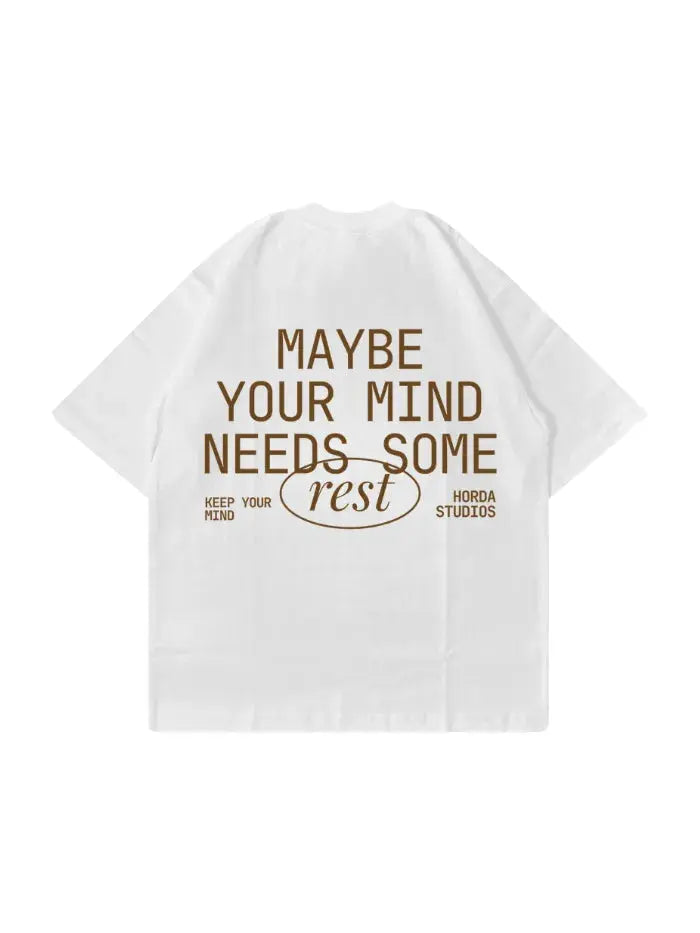 T-Shirt Bianca Rest Boxy Fit 100% Cotone