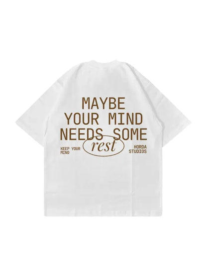 T-Shirt Bianca Rest Boxy Fit 100% Cotone