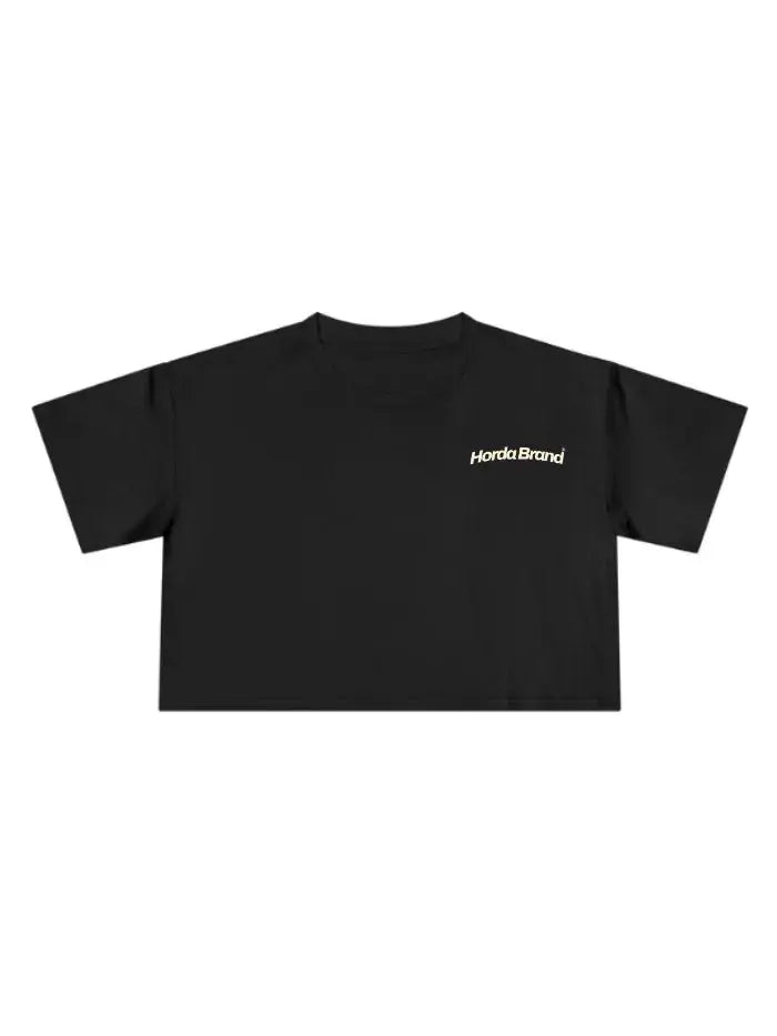 Women's Black Basic Cropped T-Shirt 100% Cotton – Made in Italy