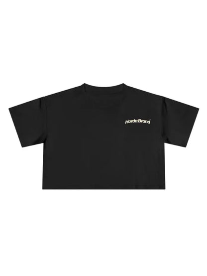 Women's Black Basic Cropped T-Shirt 100% Cotton – Made in Italy
