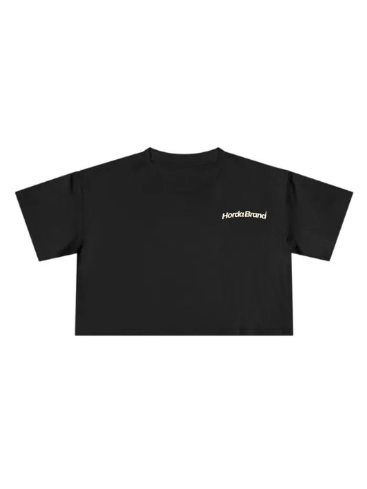Women's Black Basic Cropped T-Shirt 100% Cotton – Made in Italy