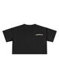 Women's Black Basic Cropped T-Shirt 100% Cotton – Made in Italy