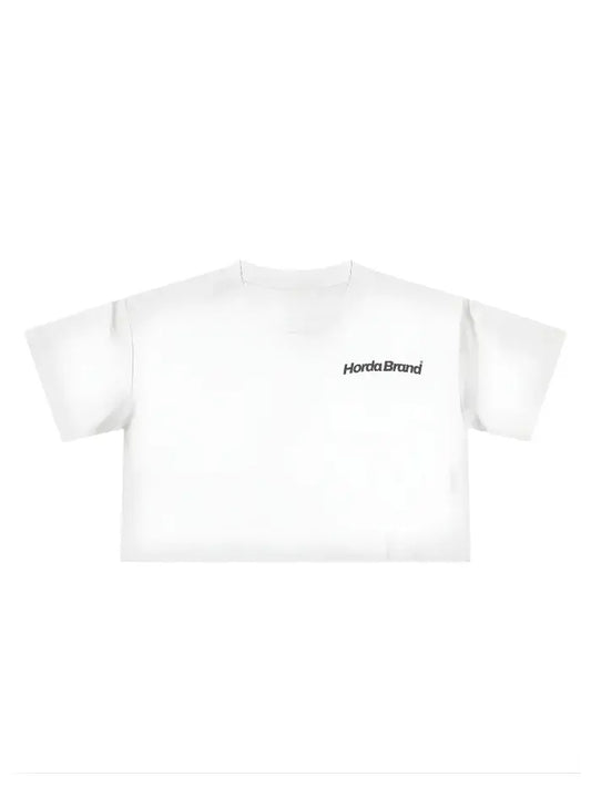 Women's Cropped Basic White T-Shirt 100% Italian Cotton