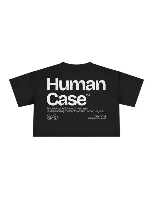 Women's T-Shirt Human Case Boxy Fit Cropped 100% Cotton Made in Italy