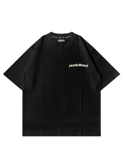 T-Shirt Nera Boxy Fit 200g Made in Italy - Horda Brand