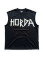 T-Shirt Tank Nera Boxy Fit 200g con tagli a vivo