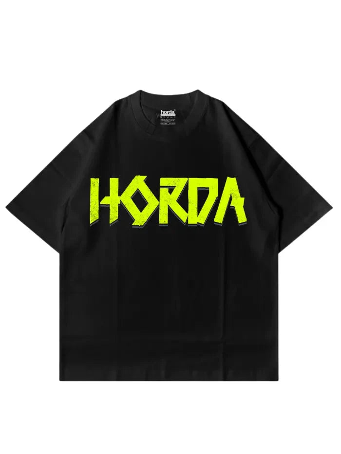 T-Shirt Tapeflow Black Boxy Fit 220 GSM  Horda Brand