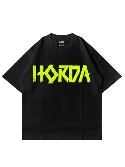 T-Shirt Tapeflow Black Boxy Fit 220 GSM  Horda Brand