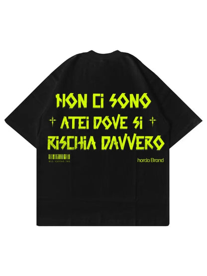 T-Shirt Tapeflow Black Boxy Fit 220 GSM  Horda Brand