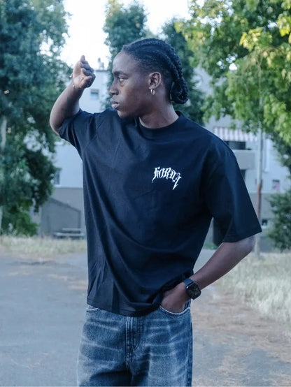 T-shirt Boxy Fit Nera 100% cotone Gotic Dog