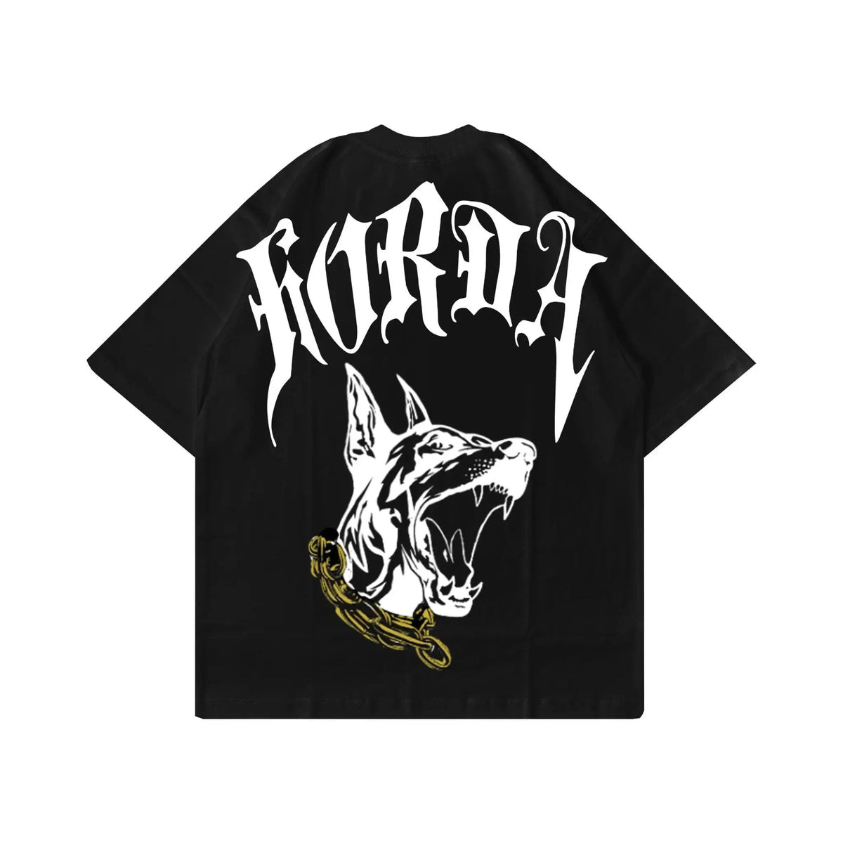 T-shirt Boxy Fit Nera 100% cotone Gotic Dog