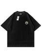 T-shirt Nera Signature Boxy Cotone Italiano Comfort e Stile