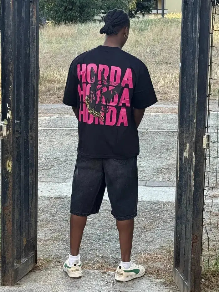 Black T-shirt 100% Cotton Boxy Fit Horda X3