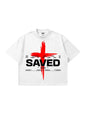 T-shirt Bianca Boxy Fit "Saved" 200gsm Made in Italy | Horda Brand