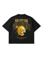 T-shirt Nera Boxy Fit 200gsm "Per Certi Versi" Back Print | Horda® Lemon Skull