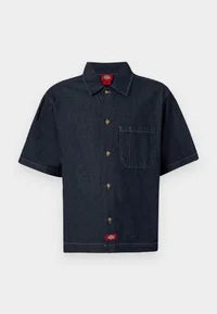 Dickies Camicia Uomo Denim Manica Corta DK0A88PHRIN1 Blu Scuro - Workwear Streetwear