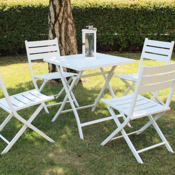 Klapptisch Alabama 70 x 70 mit weißem Aluminiumgestell