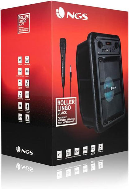 Ngs Speaker Rollerlingo Tragbarer Bluetooth TWS + Mikrofon 20W Schwarz
