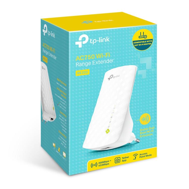 Tplink Range Extender 750Mbps Wifi Ac750 Re200 Wireless Signal Repeater