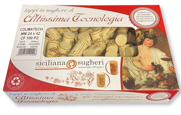 Tappo di Sughero con Microgranulato mm.24x42 (Confezione da 100)