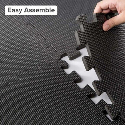 10pz Tappeto Puzzle Tappetino Fitness Palestra Multiuso Gomma Schiuma 30x30 Nero