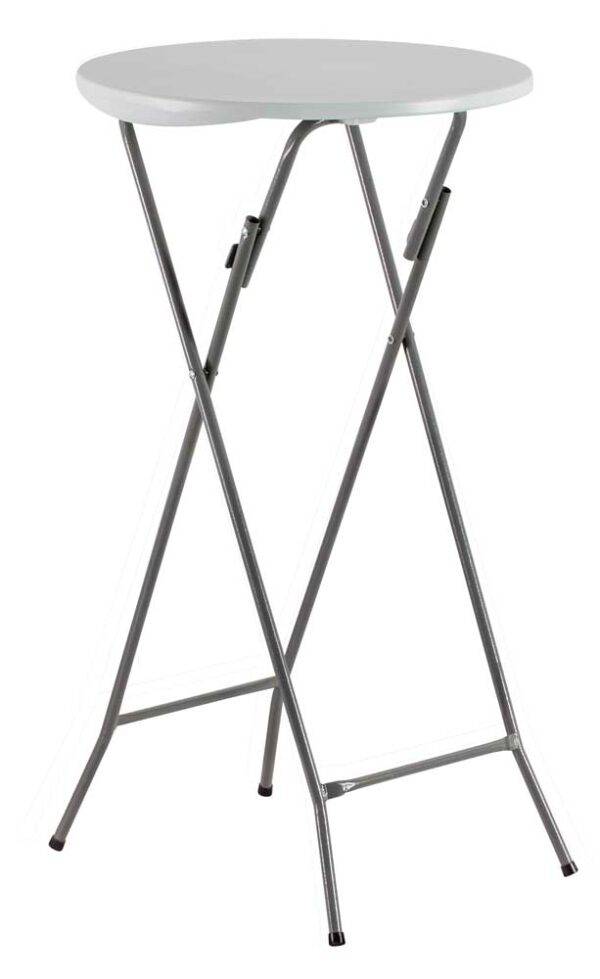 Stehtisch Ø60x110h klappbar aus Stahl mit weißer Harzplatte