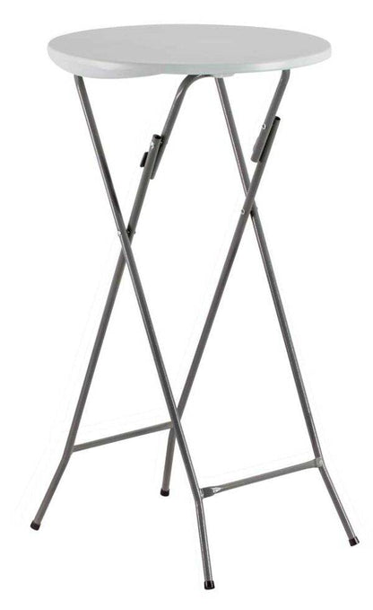 Stehtisch Ø60x110h klappbar aus Stahl mit weißer Harzplatte