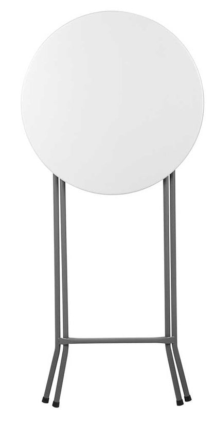 Stehtisch Ø60x110h klappbar aus Stahl mit weißer Harzplatte