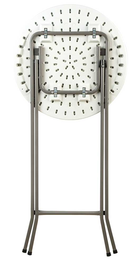 Stehtisch Ø60x110h klappbar aus Stahl mit weißer Harzplatte