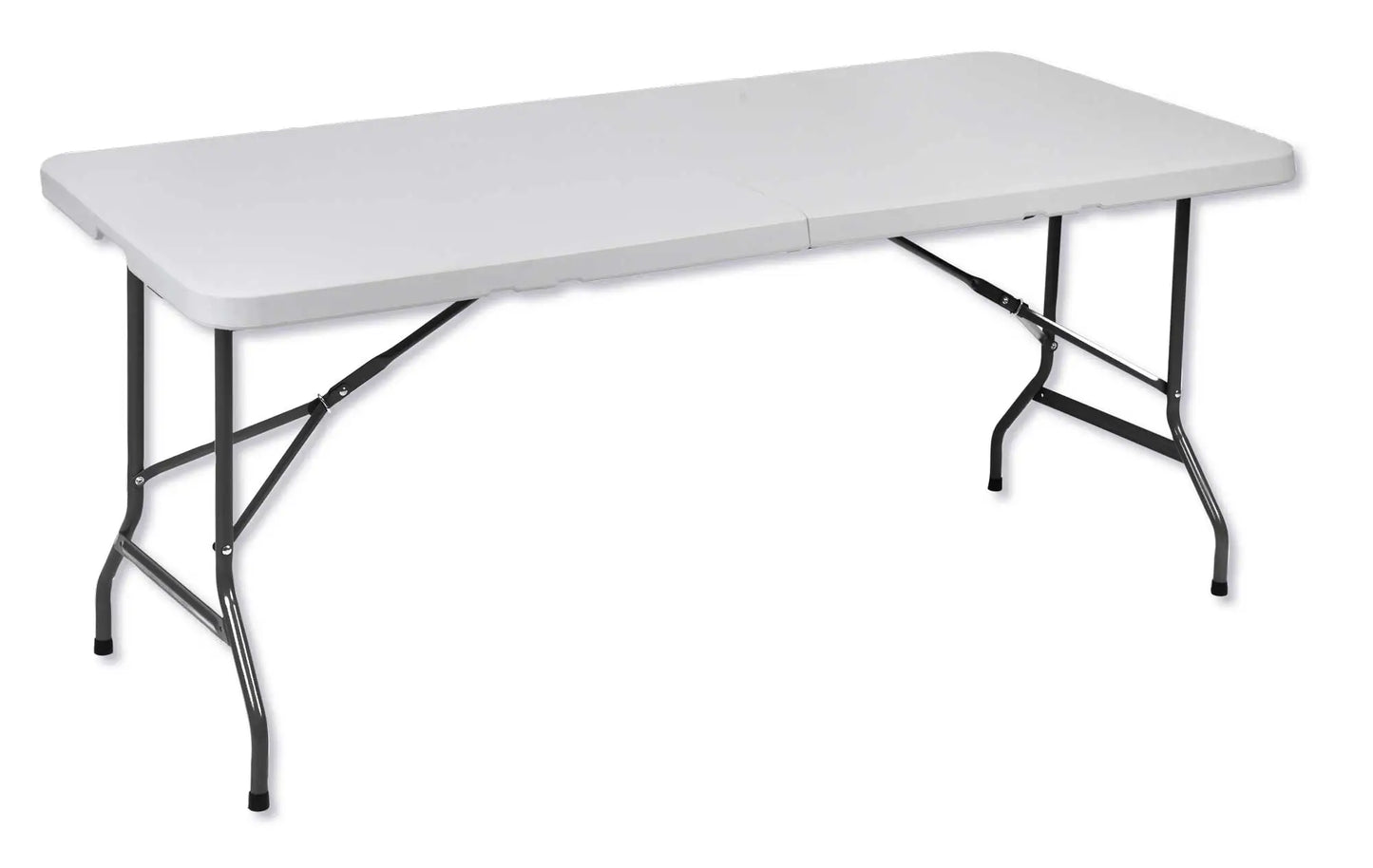 Tavolo pieghevole 180x76 cm – Struttura in acciaio, bianco