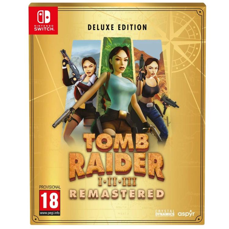 Tomb Raider I-III Remastered Deluxe Edition Nintendo Switch Starring Lara Croft ITA Copertina Pal IT