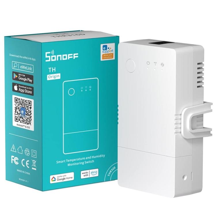 Sonoff Thr316 Th Origin Smart WLAN Temperatur-Feuchtigkeits-Schalter Alexa Google