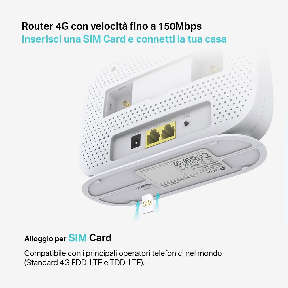 TL-MR105 Router WiFi con SIM 4G LTE CAT4 N300Mbps